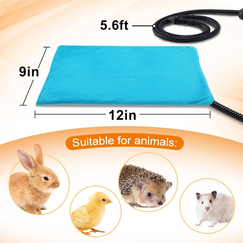 ANPHSIN Pet Heating Pad for Small Cat Dog - 9" x 12" Automatic Temperature Heated Pad with Anti Chew Cord, Warmer Mat for Chicks Bunny Rabbits - Image 5